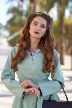 Lorily Minty Floral Reversible Waterafstotende Jas In Mint Vrouwen Jassen