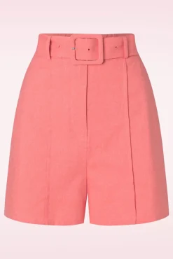 Online Lou Linnen Short In Koraal Vrouwen Broeken