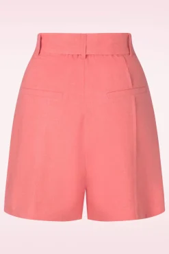 Online Lou Linnen Short In Koraal Vrouwen Broeken