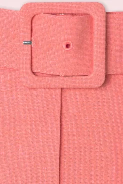 Online Lou Linnen Short In Koraal Vrouwen Broeken