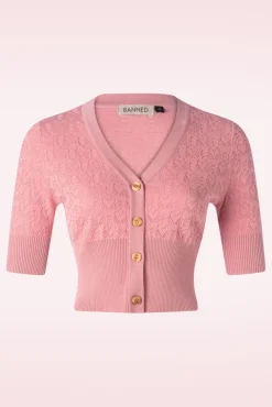 New Love Heart Cardigan In Poederroze Vrouwen Vestjes