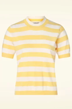 Online Lucy Jumper In Wit En Geel Vrouwen Truitjes