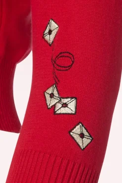 Sale Lucy Posty Cat Cardigan In Rood Vrouwen Vestjes