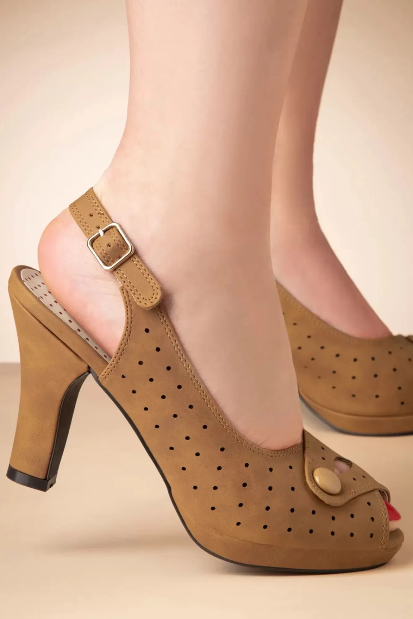 Lydia High Heeled Peeptoe Sandaletten In Bruin Vrouwen Sandalen