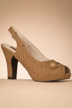 Lydia High Heeled Peeptoe Sandaletten In Bruin Vrouwen Sandalen