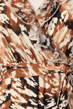 Online Lyla Luipaard Maxi Jurk In Bruin Vrouwen Plus Size Jurken