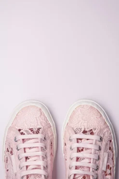Clearance Macrame Sneakers In Roze Vrouwen Sneakers