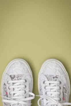 Outlet Macrame Sneakers In Wit Vrouwen Sneakers