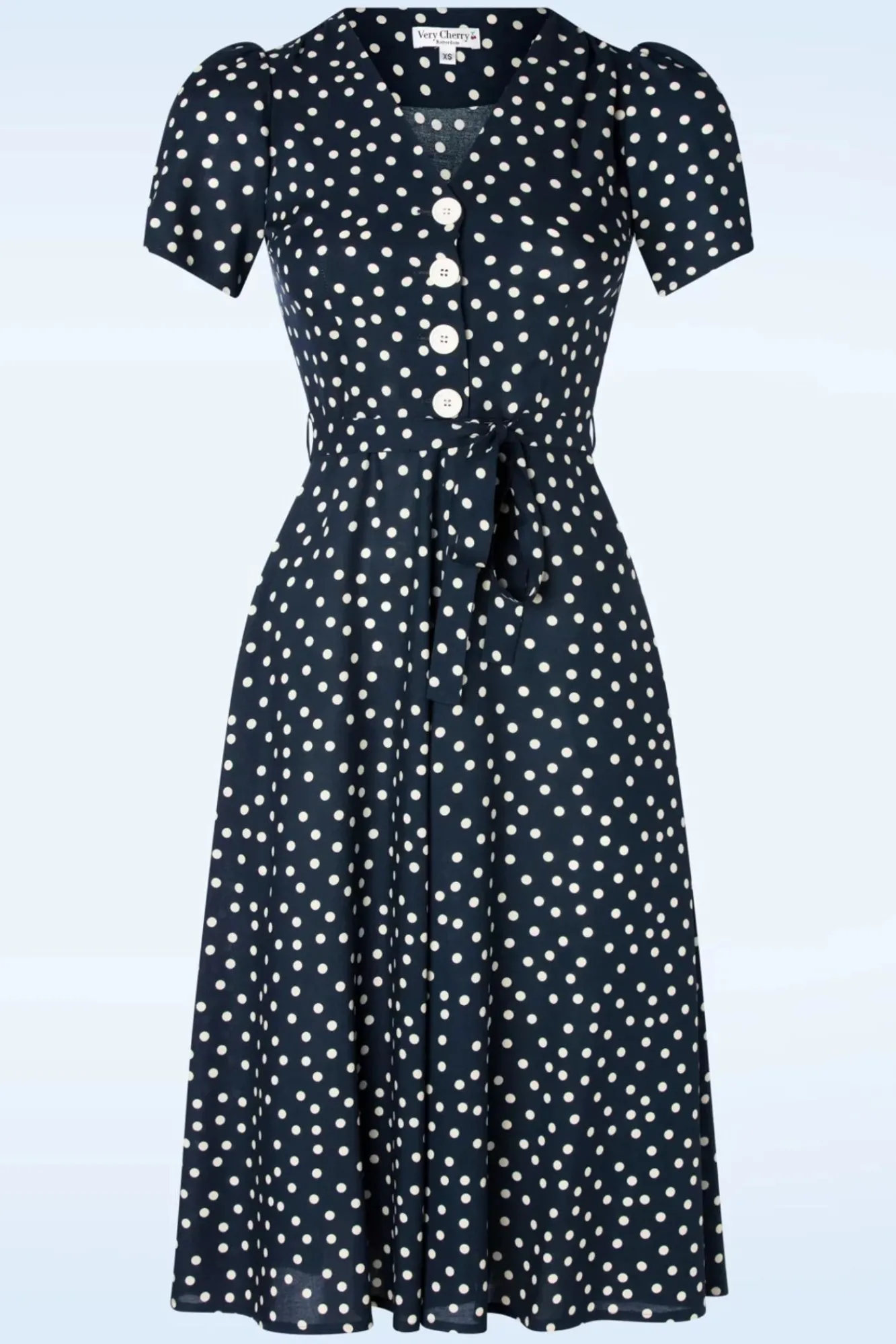 Outlet Magnolia Polka Dot Jurk In Marineblauw Vrouwen Plus Size Jurken