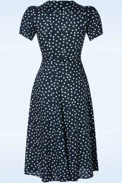 Outlet Magnolia Polka Dot Jurk In Marineblauw Vrouwen Plus Size Jurken