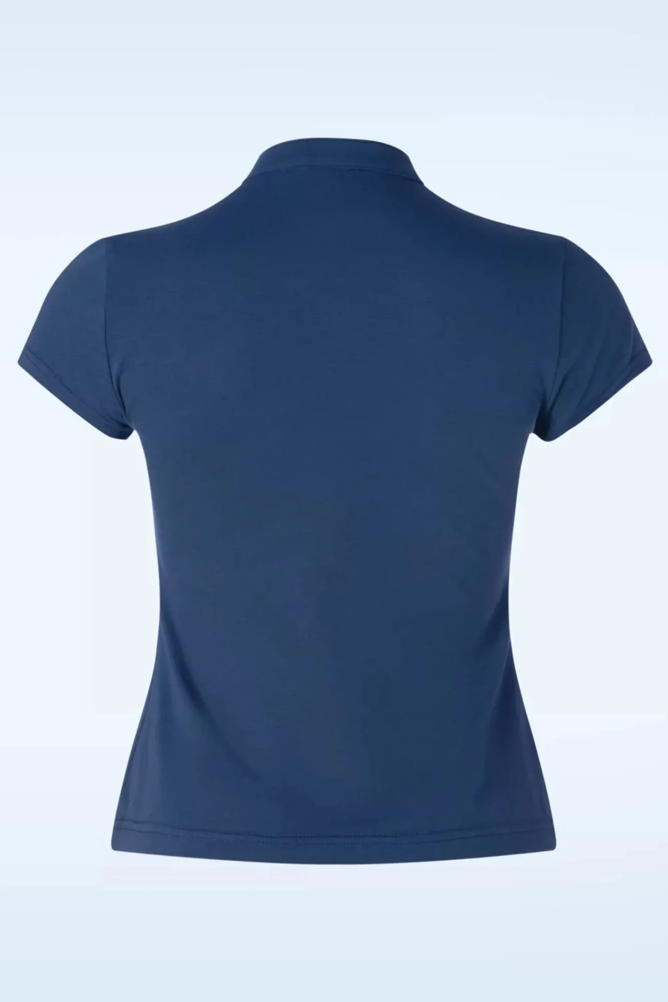 New Mandarin Collar Top In Marineblauw Vrouwen Tops