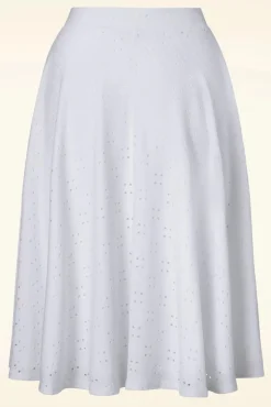 Clearance Mandy Swing Rok In Wit Vrouwen Rokken