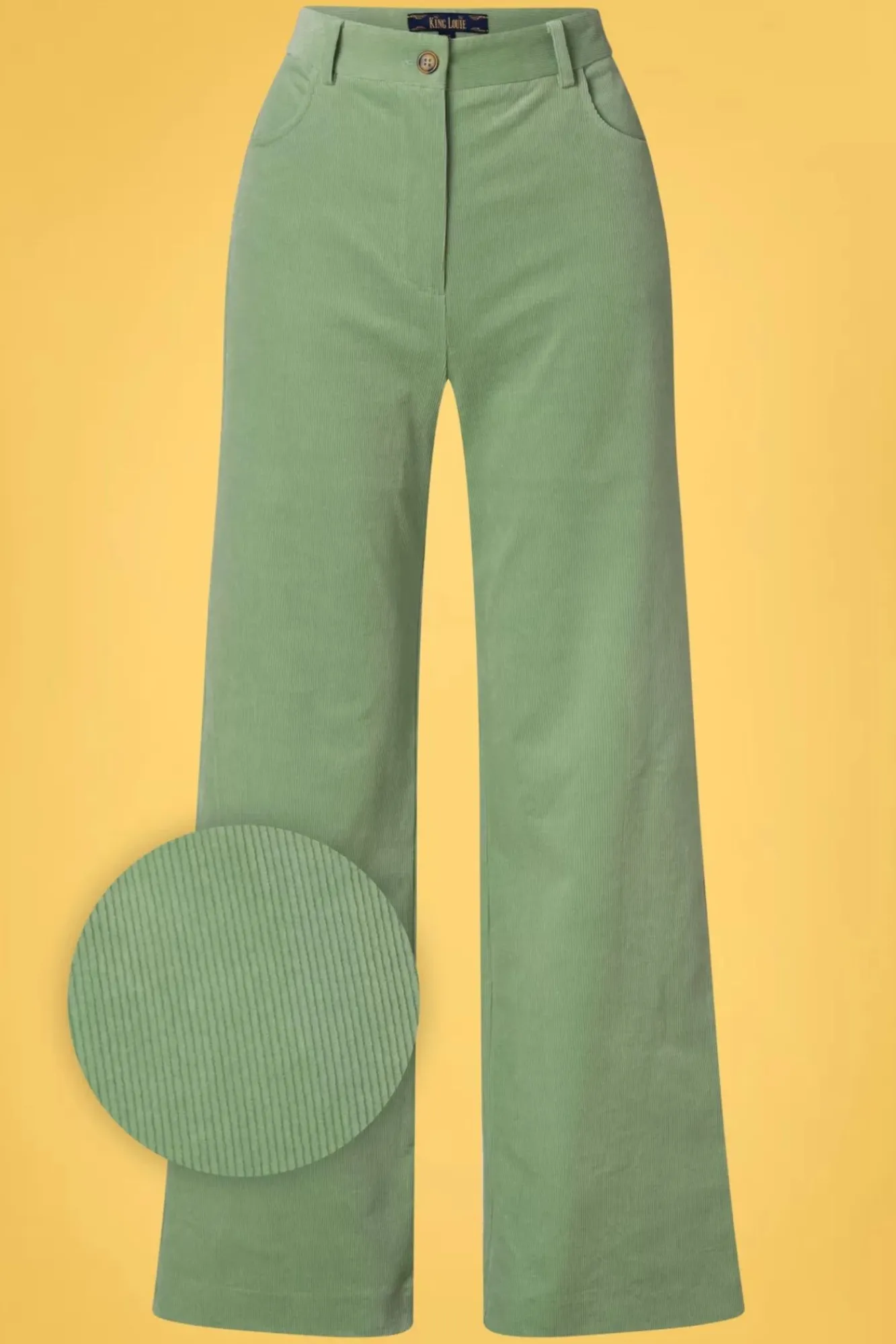 Hot Marcie Babyrib Broek In Basilicumgroen Vrouwen Broeken