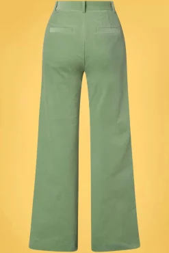 Hot Marcie Babyrib Broek In Basilicumgroen Vrouwen Broeken