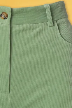 Hot Marcie Babyrib Broek In Basilicumgroen Vrouwen Broeken