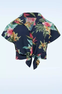 Best Maria Tuck In Or Tie Up Blouse In Honolulu Marineblauw Vrouwen Blouses