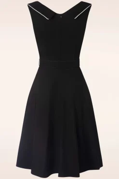 Outlet Marica Visgraat Swingjurk In Zwart Vrouwen Plus Size Jurken