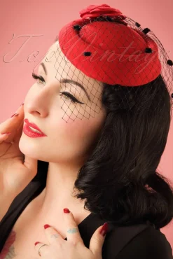 Discount Marilyn Fascinator In Rood Vrouwen Haaraccessoires