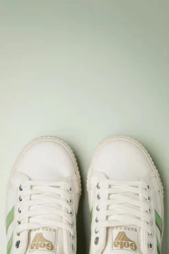 Clearance Mark Cox Tennis Sneakers In Gebroken Wit En Patina Groen Vrouwen Sneakers