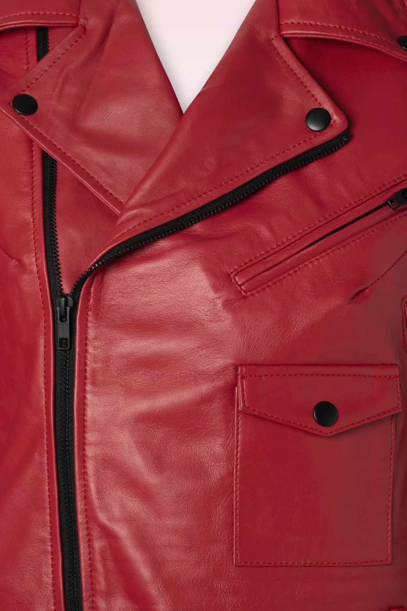 Best Marlon Leren Biker Jas In Rood Vrouwen Jassen