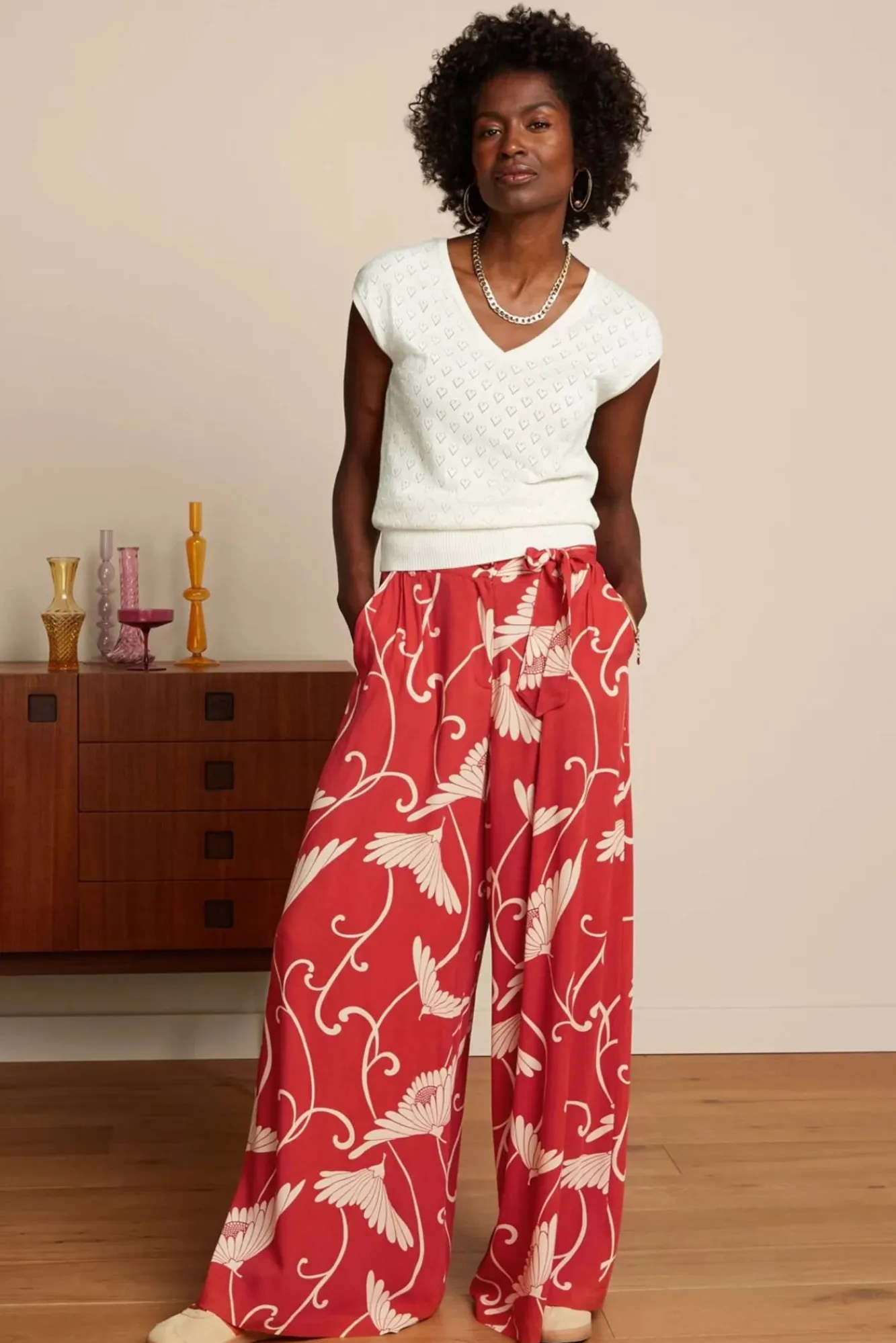 Discount Marnie Broek Pixy In Tweed Oranje Vrouwen Broeken