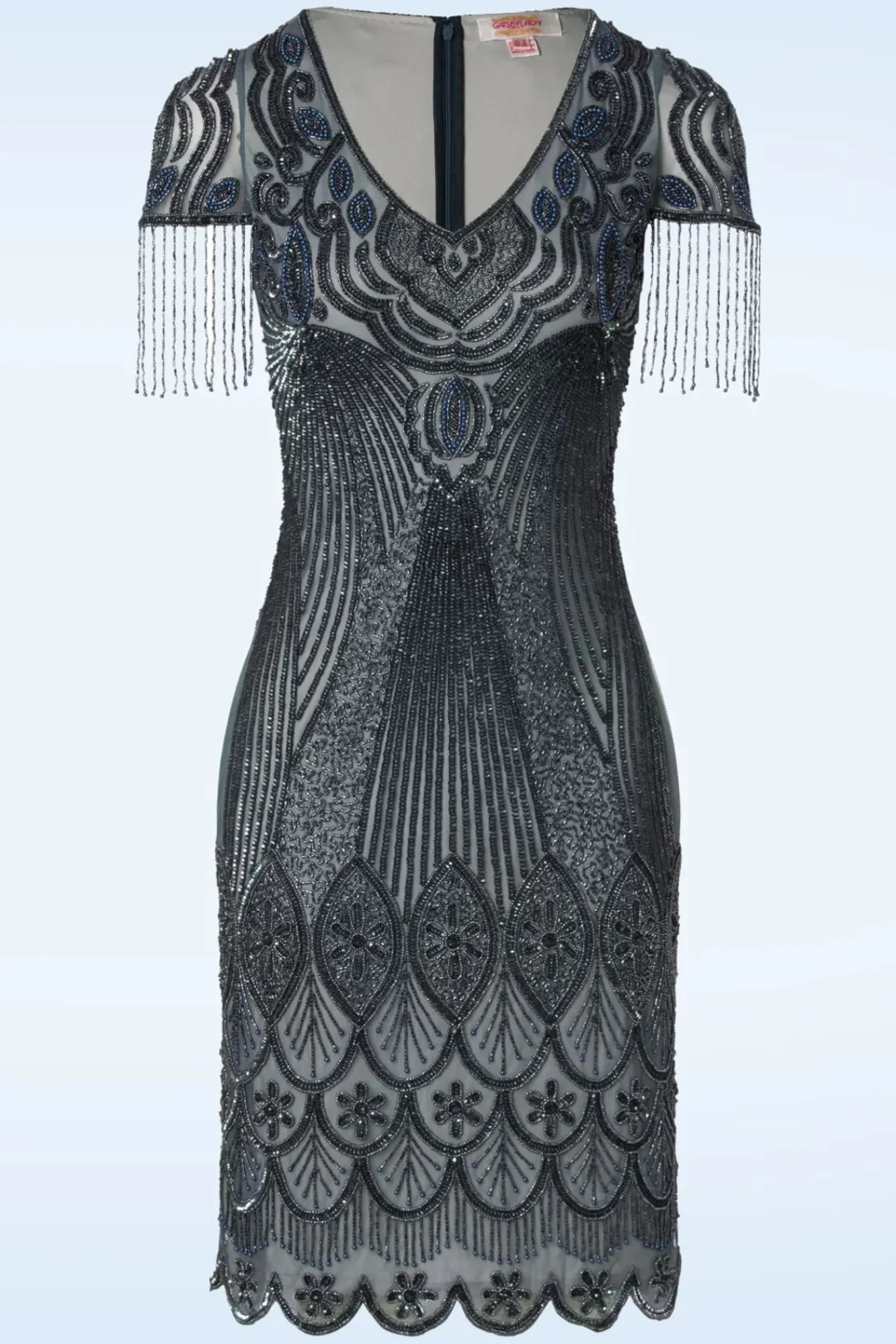 Sale Marta Flapper Jurk In Blauw En Grijs Vrouwen A Lijn Jurken