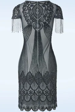 Sale Marta Flapper Jurk In Blauw En Grijs Vrouwen A Lijn Jurken