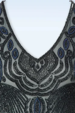 Sale Marta Flapper Jurk In Blauw En Grijs Vrouwen A Lijn Jurken