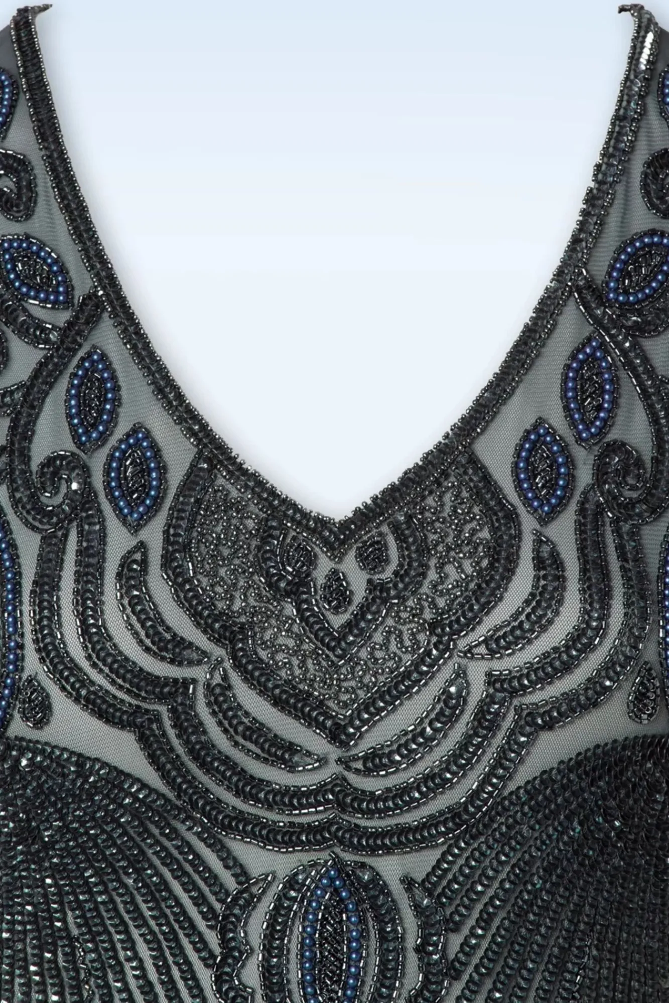 Sale Marta Flapper Jurk In Blauw En Grijs Vrouwen A Lijn Jurken