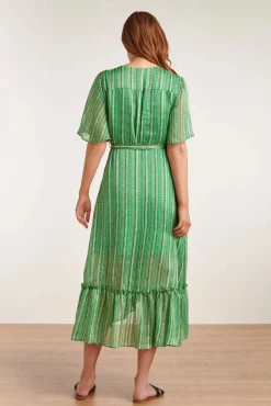 Clearance Meila Sparkling Maxi Jurk In Groen Vrouwen Maxi Jurken