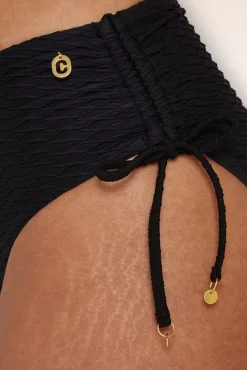 Hot Mid Waist Bikinibroekje In Zwart Snake Vrouwen Bikini's