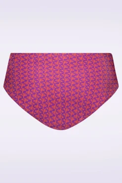 Sale Mid Waist Coral Bikinibroekje In Paars Vrouwen Bikini's