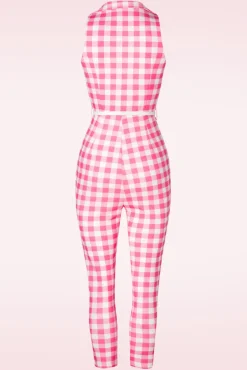 Best Midge Gingham Jumpsuit In Roze Vrouwen Playsuits & Jumpsuits