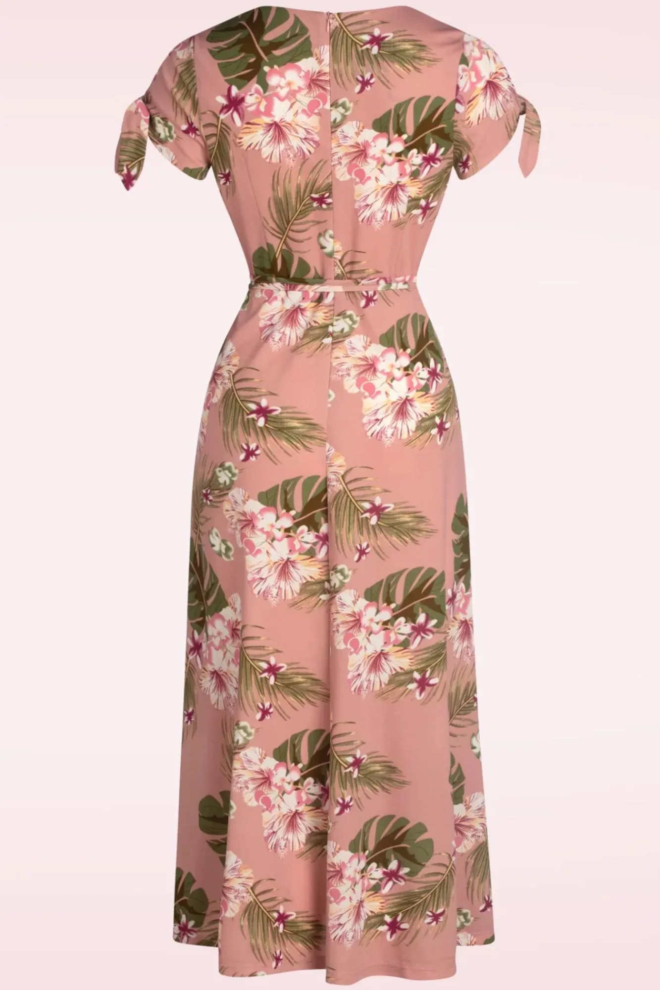 Midi-Jurk Met Tropische Bloemen In Roze Vrouwen Maxi Jurken