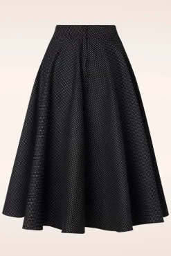 Online Mini Polka Queen Swing Rok In Zwart Vrouwen Rokken