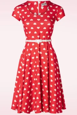 Outlet Minnie Hearts Swing Jurk In Rood Vrouwen Plus Size Jurken
