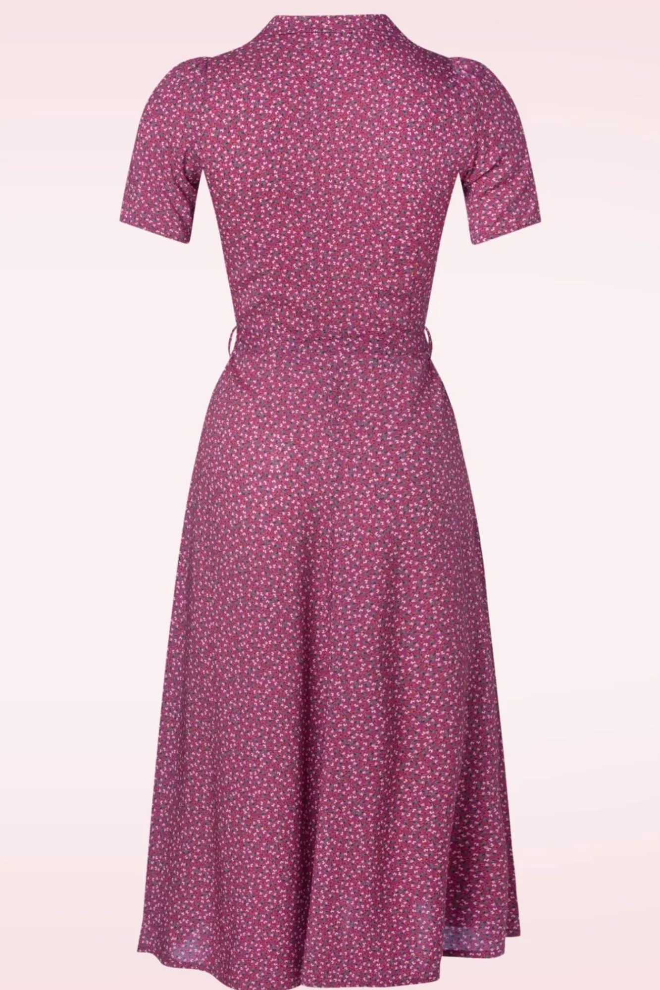 Hot Minouche Revers Midi Jurk In Paarsrood Vrouwen Swing Jurken