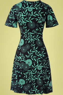 Discount Mint Cocktail Jurk In Japanese Flowers Green Vrouwen A Lijn Jurken