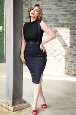 Discount Mona Lee Pencil Rok In Classic Denim Vrouwen Rokken