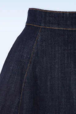 Clearance Mona Lee Swing Rok In Donkerdenim Vrouwen Rokken