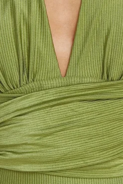 New Multiway Badpak In Shiny Groen Rib Vrouwen Badpakken