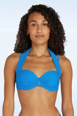 Online Multiway Bikinitop In Blue Snake Vrouwen Bikini's