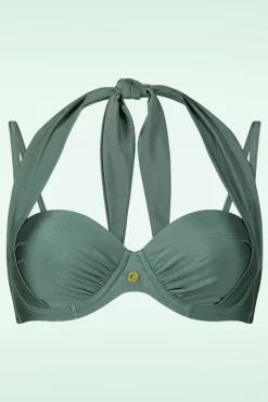 Clearance Multiway Bikinitop In Groene Glitter Vrouwen Bikini's
