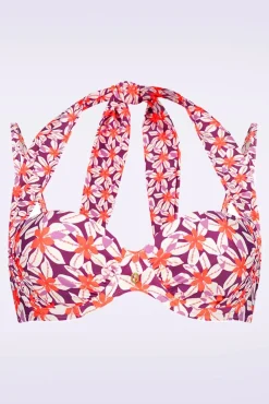 Outlet Multiway Summer Flowers Bikinitop In Paars Vrouwen Bikini's