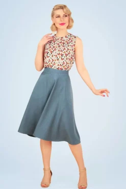 New My Summer Staple Swing Rok In Blauw Vrouwen Rokken