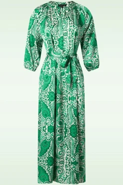 Best Myra Maxi Jurk In Gebroken Wit En Groen Vrouwen Plus Size Jurken