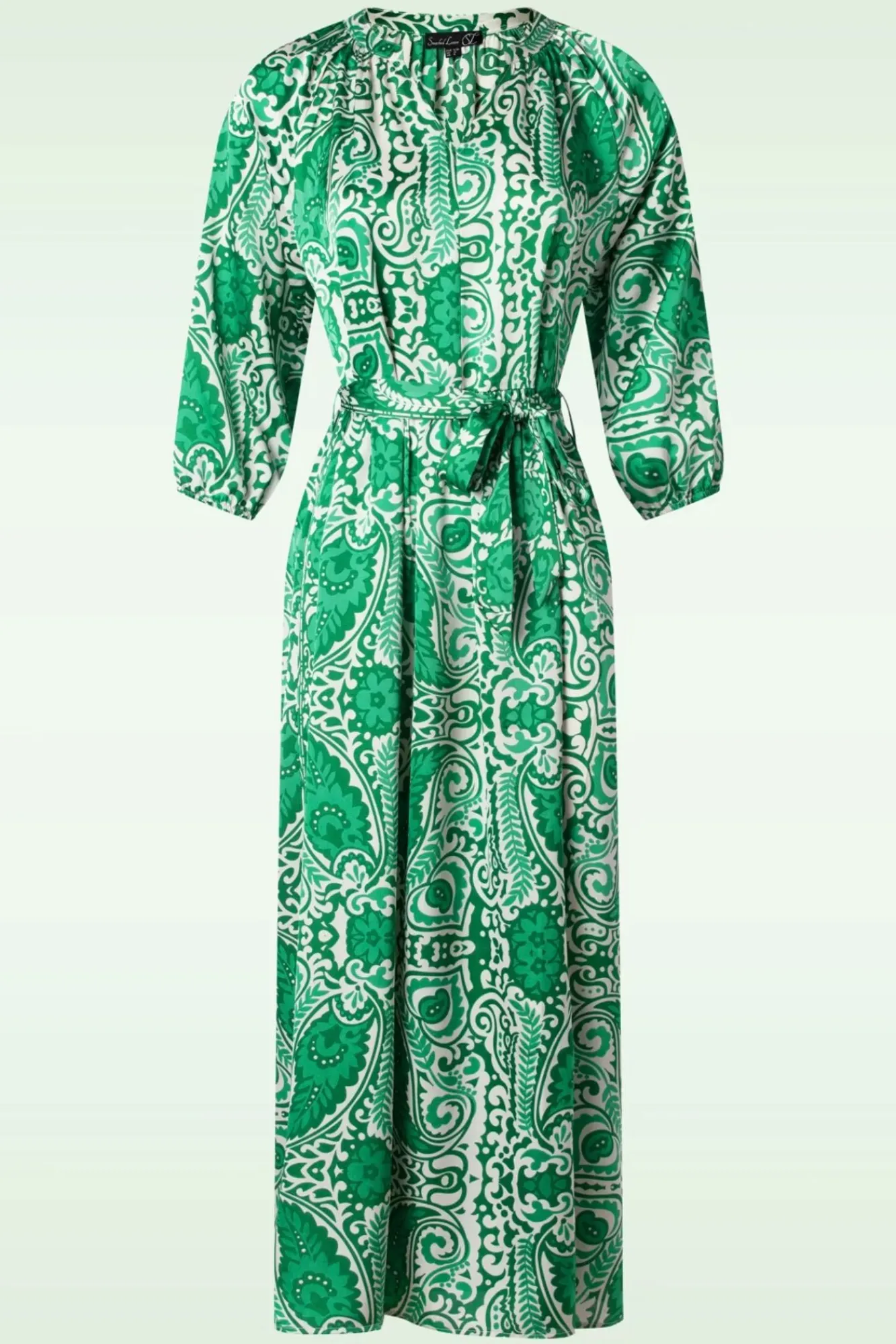 Best Myra Maxi Jurk In Gebroken Wit En Groen Vrouwen Plus Size Jurken