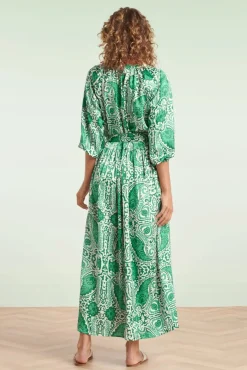Best Myra Maxi Jurk In Gebroken Wit En Groen Vrouwen Plus Size Jurken