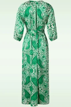 Best Myra Maxi Jurk In Gebroken Wit En Groen Vrouwen Plus Size Jurken