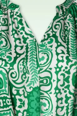 Best Myra Maxi Jurk In Gebroken Wit En Groen Vrouwen Plus Size Jurken